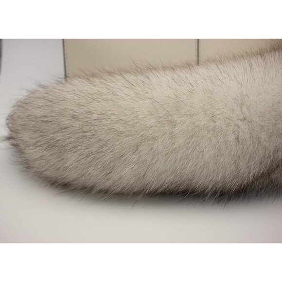⚡White Gray Fox Tail Fur Cosplay Toy HOOK Handbag Accessery Fashion Charm - Picture 9 of 9